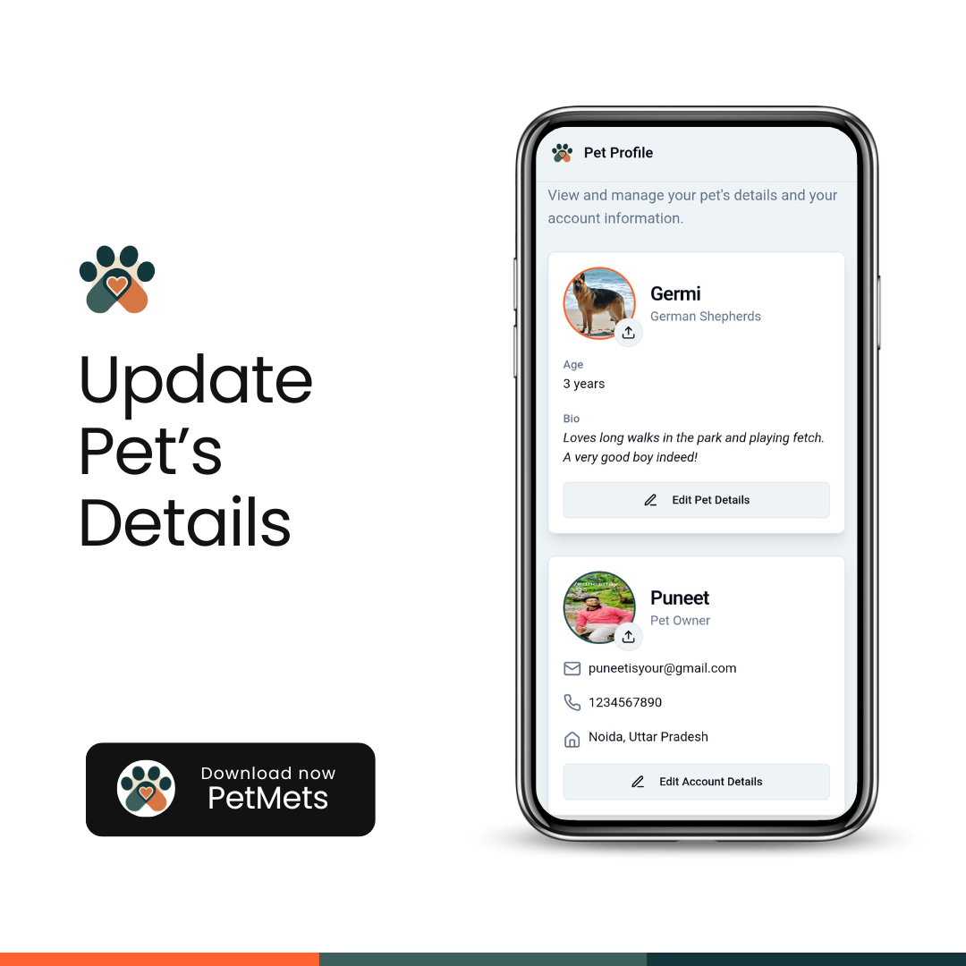 Pet profile screen with edit options